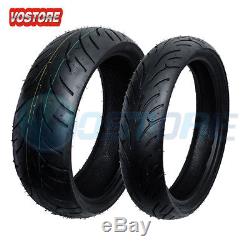 Front+Rear Motorcycle Tires 120/70-17 & 180/55-17 For Honda CBR 600 R6 GSXR 750