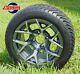 Golf Cart 12 Gunmetal Rally Wheels And 215/40-12 Low Profile Tires (set Of 4)