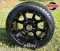 GOLF CART 12 NIGHT STALKER WHEELS and 215/40-12 DOT LOW PROFILE TIRES (4)