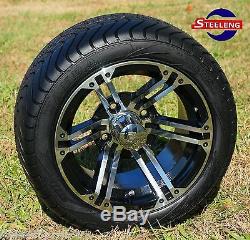GOLF CART 12 TERMINATOR WHEELS and 215/40-12 DOT LOW PROFILE TIRES (SET OF 4)