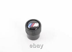Genuine BMW M Logo Wheel Tire Valve Stem Cap Set 4 NEW 36122456427