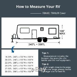 KING BIRD 24'-27' Extra-thick 4-Ply Camper Travel Trailer RV Cover &4 Tire Cover
