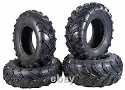 MASSFX MK 4 Set ATV Tires 25x8-12 Fronts 25x10-12 Rears 6 Ply 1/2 Tread Depth