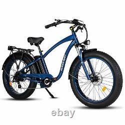 MaxFoot MF-18P Retro 750W Electric Bicycle 26 Fat Tire Beach Cruiser E-Bike