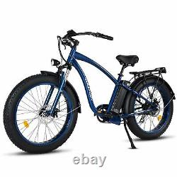 MaxFoot MF-18P Retro 750W Electric Bicycle 26 Fat Tire Beach Cruiser E-Bike