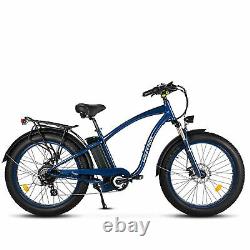 MaxFoot MF-18P Retro 750W Electric Bicycle 26 Fat Tire Beach Cruiser E-Bike