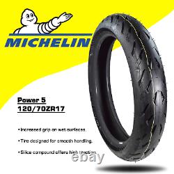 Michelin Pilot Power 5 120/70ZR17 F 180/55ZR17 R Radial Motorcycle Tires Set