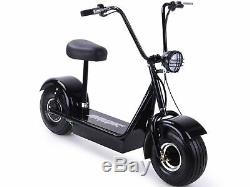 MotoTec FatBoy Electric Scooter Adult Urban Cruiser Fat Tires Seat 500w Black
