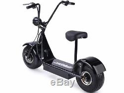 MotoTec FatBoy Electric Scooter Adult Urban Cruiser Fat Tires Seat 500w Black