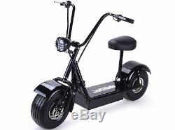 MotoTec FatBoy Electric Scooter Adult Urban Cruiser Fat Tires Seat 500w Black