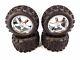 New Traxxas T-maxx 3.3 4907 Complete Set Of 4 Tires And Wheels 14mm 2.5.15 4910