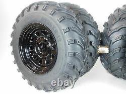 New HONDA Rancher ATV 420 (SRA) MASSFX MS Tires & Wheel kit 25 ITP Delta Black