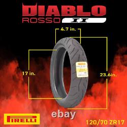 Pirelli Diablo Rosso II Tire Set with Keychain 120/70ZR17 Front & 180/55ZR17 Rear