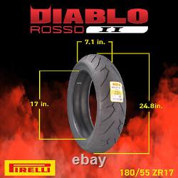 Pirelli Diablo Rosso II Tire Set with Keychain 120/70ZR17 Front & 180/55ZR17 Rear