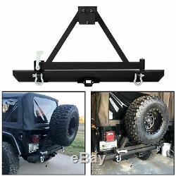 Rear Bumper With Tire Carrier D-ring For 87-96 YJ / 97-06 TJ Jeep Wrangler