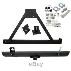 Rear Bumper With Tire Carrier D-ring For 87-96 YJ / 97-06 TJ Jeep Wrangler