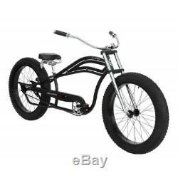 Seattle Stretch Beach Cruiser 26 x4.0 Fat Tire snow bike Matte Black