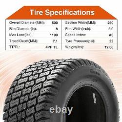 Set 2 20x10-8 Lawn Mower Tires 20x10x8 4PR Heavy Duty Tubeless Replacement Tyres