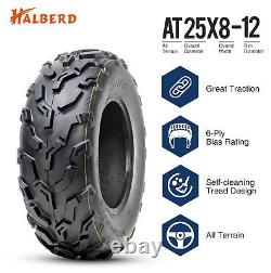 Set 2 ATV Tires 25x8-12 6Ply 25x8x12 UTV Tire All Terrain Heavy Duty Mud Tyres