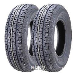 Set 2 FREE COUNTRY Heavy Duty Trailer Tire ST185/80R13 Radial 8 Ply Load Range D