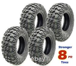 Set 4 Premium Free Country ATV/UTV Tires 25x8-12 25X8X12 8PR withSide Scuff Guard