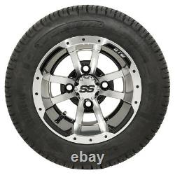 Set Of 4 GTW 10 Storm Trooper Golf Cart Wheels On Low Profile Tires Combo