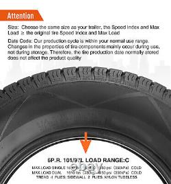 Set Of 4 ST205/75D15 Trailer Tires 6Ply Heavy Duty 205 75 15 Replacement Tyres