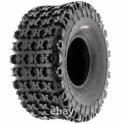 Set of 4, 22x7-10 & 22x10-9 Replacement ATV UTV 6 Ply Tires A027 by SunF