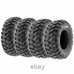 Set of 4, 27x9R12 & 27x11R12 Replacement ATV UTV SxS 6 Ply Tires A043 by SunF