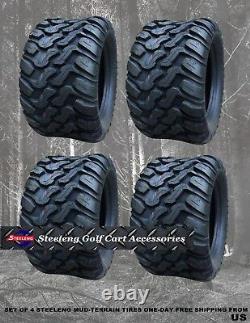 Set of 4 New Golf Cart STEELENG Mud Terrain Tires 22x11-12 TY3063