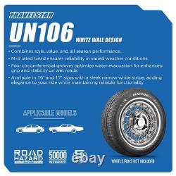 Set of 4 Travelstar UN106 175/70R14 84T 14mm White Wall A/S Passenger Car Tire