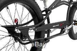 Stretch Beach Cruiser Extended Big Fat Tire Bike Comfort Spring Seat Matte Black