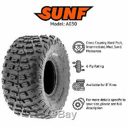 SunF 22x10-8 Rear ATV Tires 22x10x8 Knobby Tubeless 6 PR A030 Set of 2