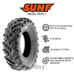 SunF 25x8-12 25x10-12 A/T Dirt & Mud ATV UTV Tires 6 PR A024-1 Set of 4