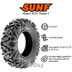 SunF 25x8-12 & 25x10-12 All Terrain ATV Tires A/T 6 PR A033 POWER I Set of 4