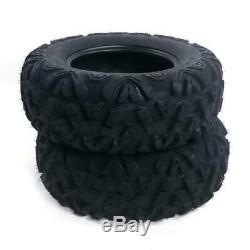 TWO Balck 6 PLY 25x8-12 ATV TIRES front left & right with warranty 25x8-12