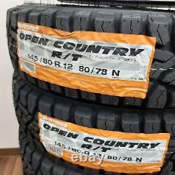 Toyo Open Country R/T 145/80R12 (145R12) x4 Tires Snow Mud Suv Tire for Off Road